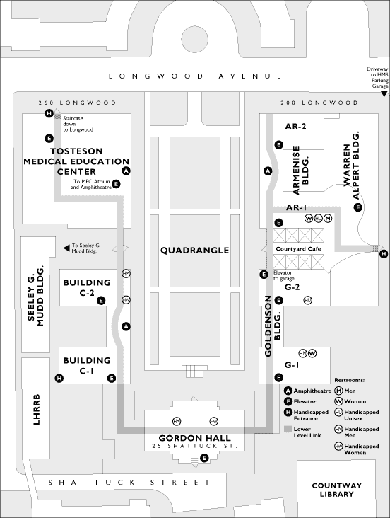 map of Harvard Medical School quad